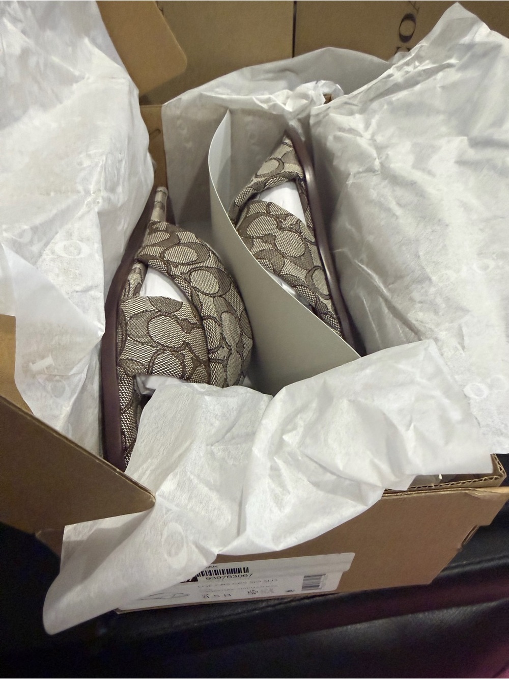 Coach Women Link Criss Cross Slide Signature Comfort Sandals 8.5 B New with box - Picture 12 of 14